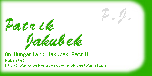 patrik jakubek business card